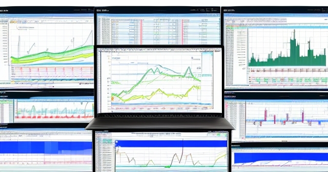 MetaTrader 5 平台介面展示，顯示各種圖表與數據
