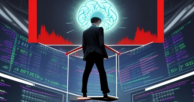 一個虛擬世界，顯示數字貨幣和股票交易所的畫面。
