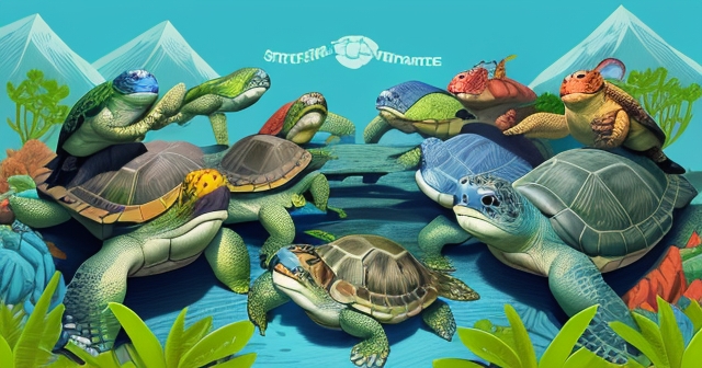 一隻海龜爬上利潤山的插圖