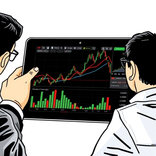 金融圖表顯示盈餘趨勢的變化