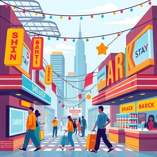 彩色股市插圖，顯示市場活動與趨勢。