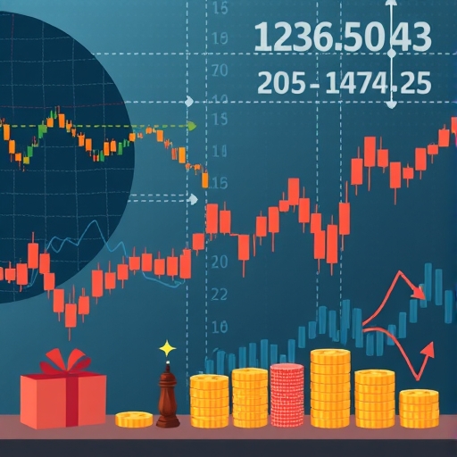 抽象的金融市場波動線條與數據圖示