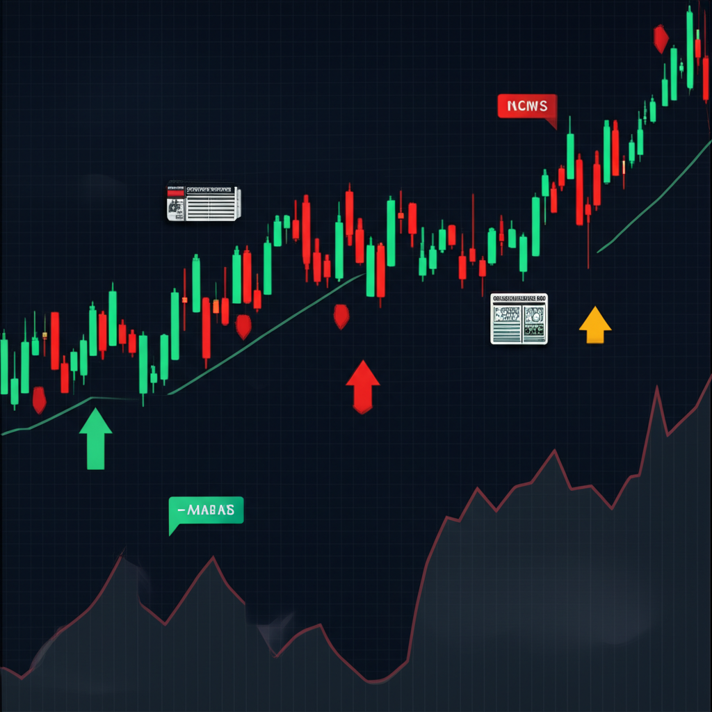 美股夜盤股價走勢圖示,顯示盤前盤後對新聞和財報的反應