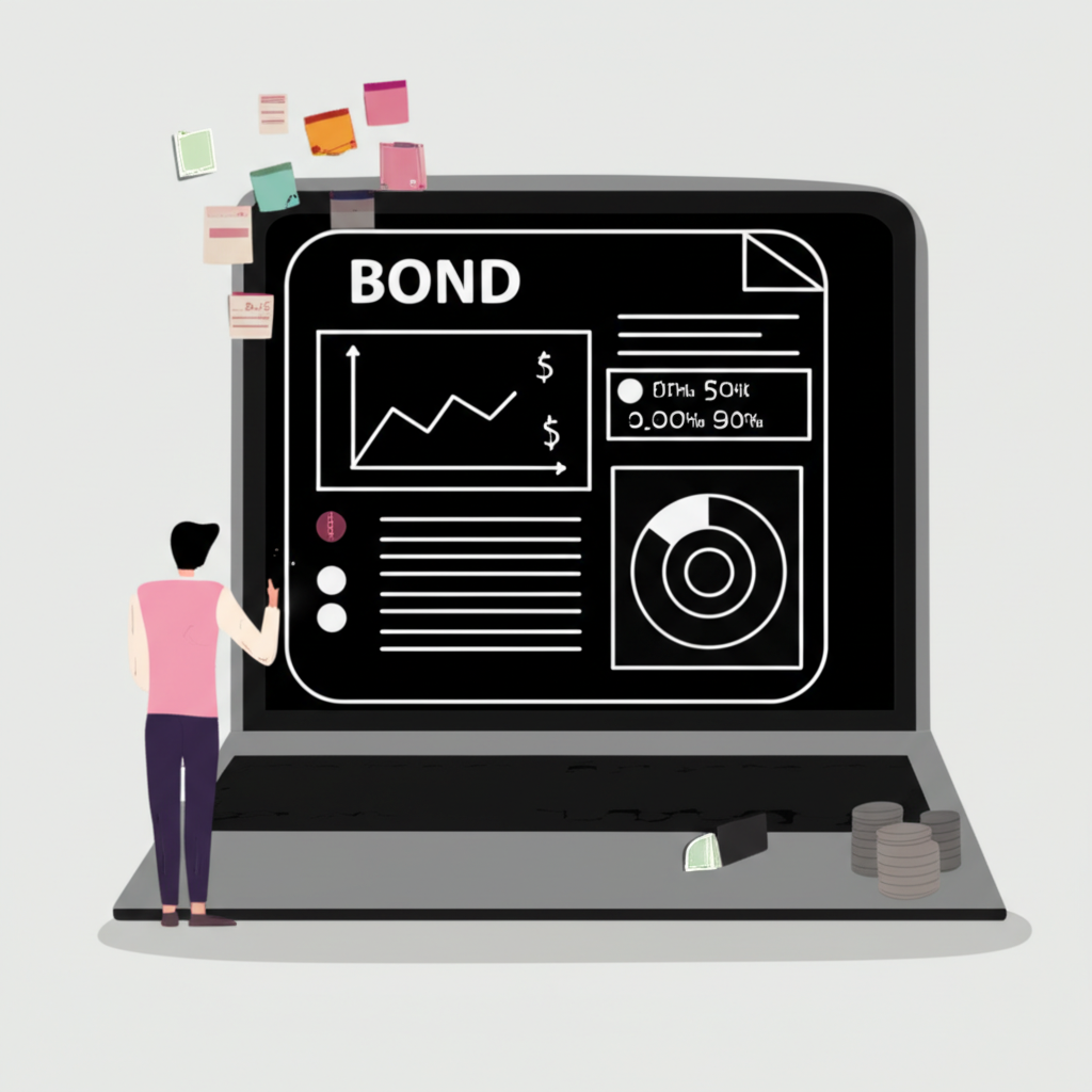 投資者學習債券投資,圖表顯示票面利率與利息支付