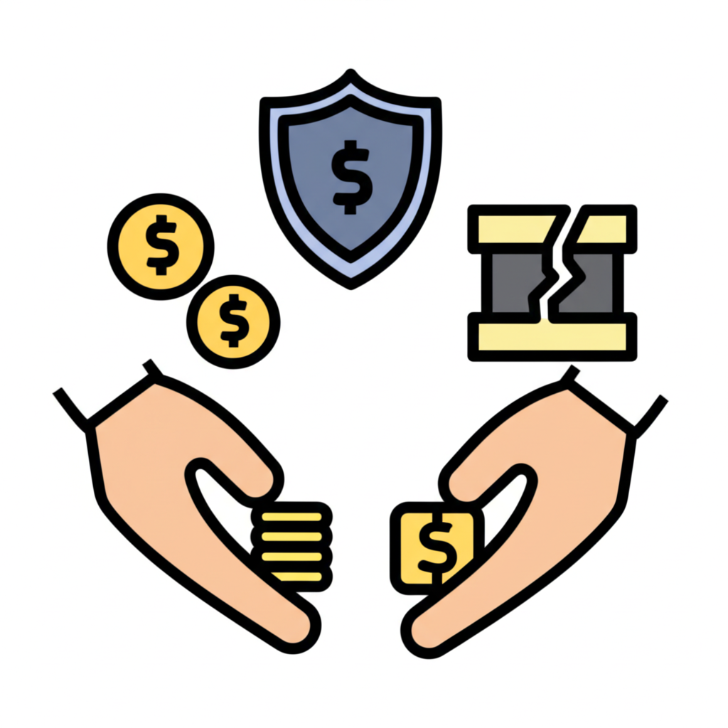 信用違約交換概念示意圖：買方支付賣方保費以防違約事件的安全金融交易