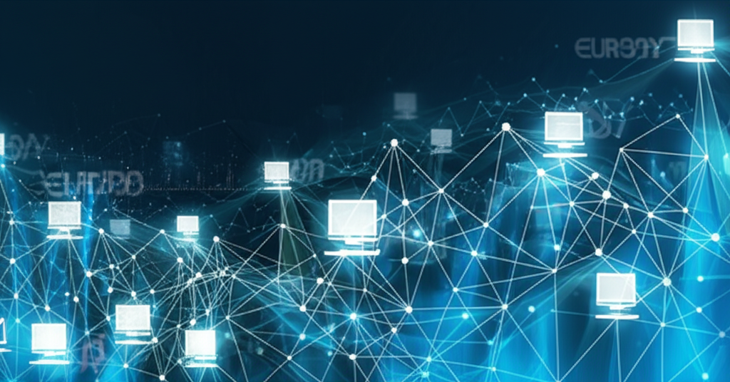 電子通訊網路在金融交易中的運作示意圖