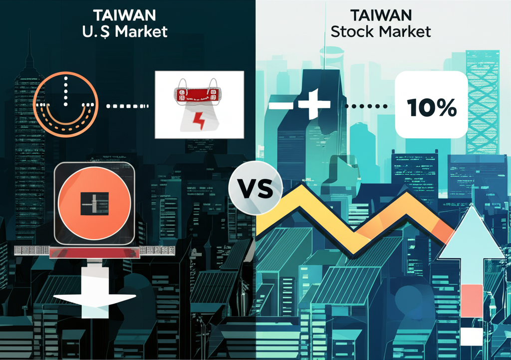 美股與台股市場制度對比示意圖,美股動態熔斷 vs 台股 ±10% 限制