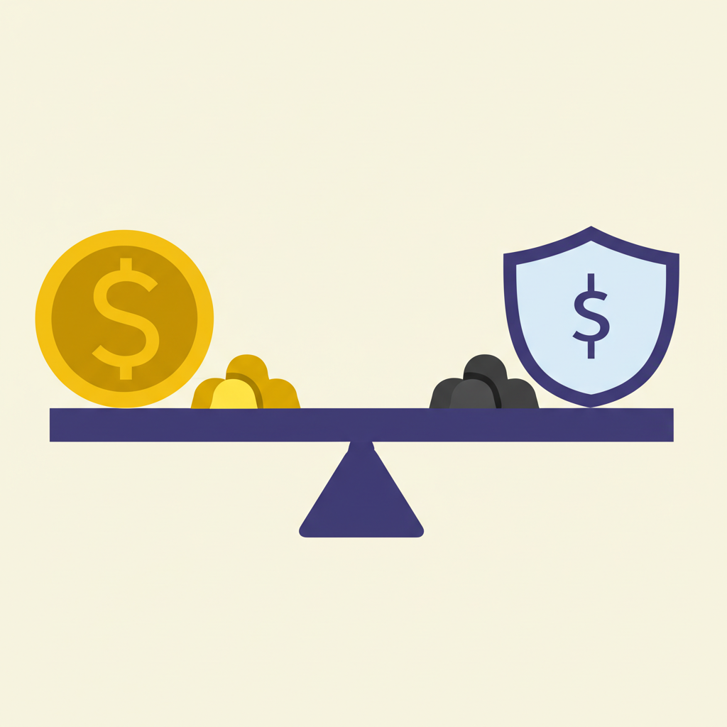 AUD and USD coins on a seesaw with commodities and safety shield representing floating exchange rates