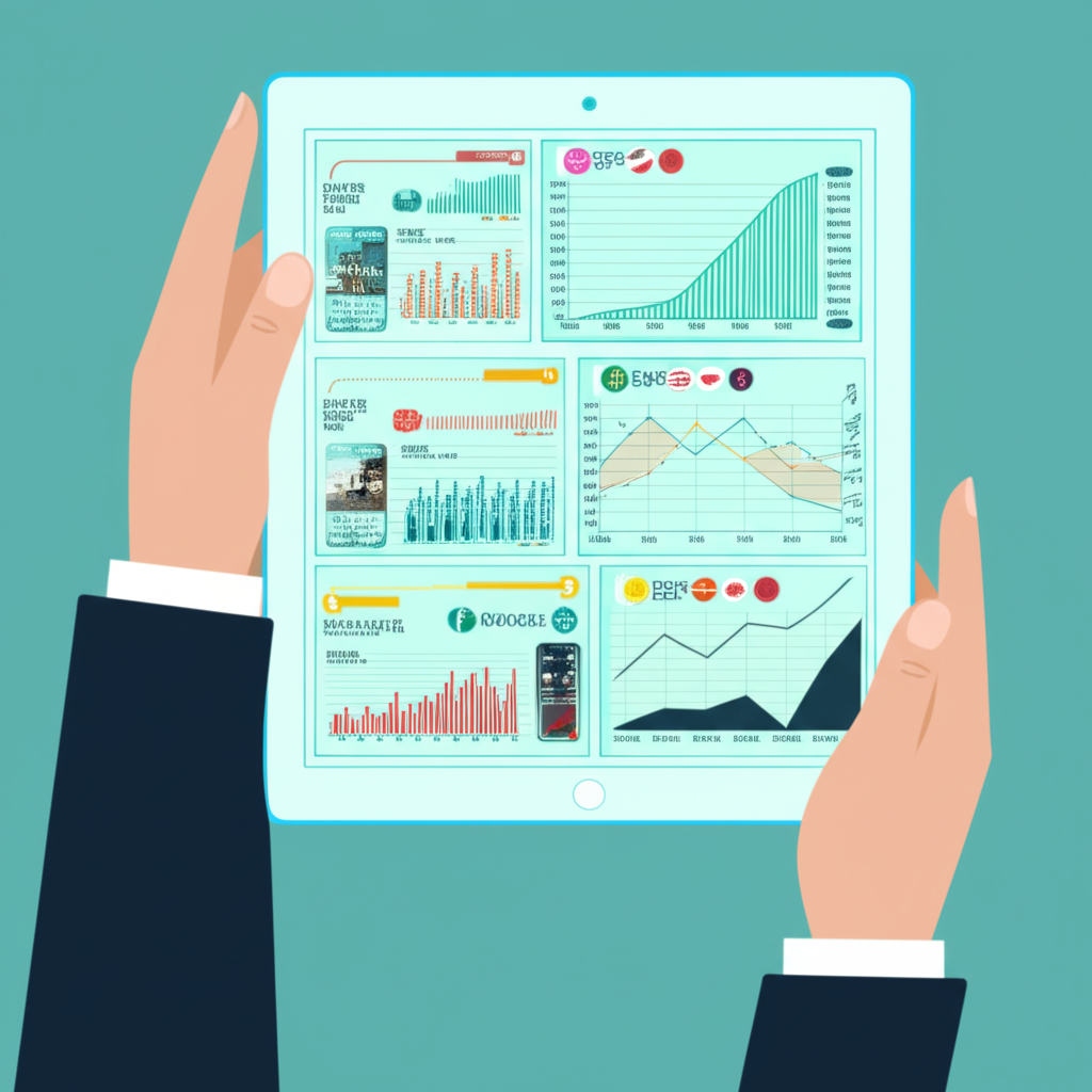 投資者管理多元金融資產組合的插圖，顯示開放部位和待處理交易的數位介面