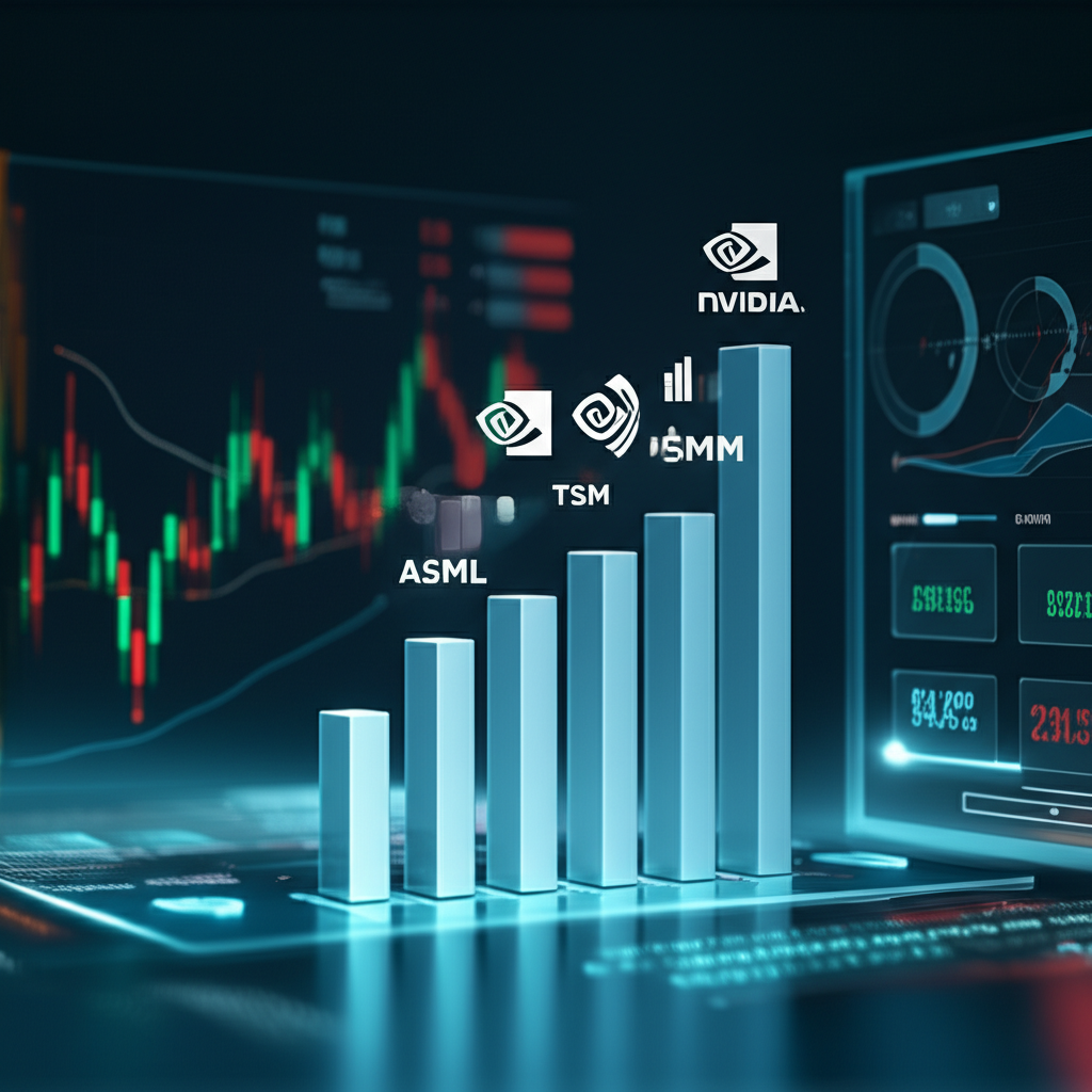 半導體公司權重圖表 NVIDIA TSM ASML 季度更新金融數據視覺化