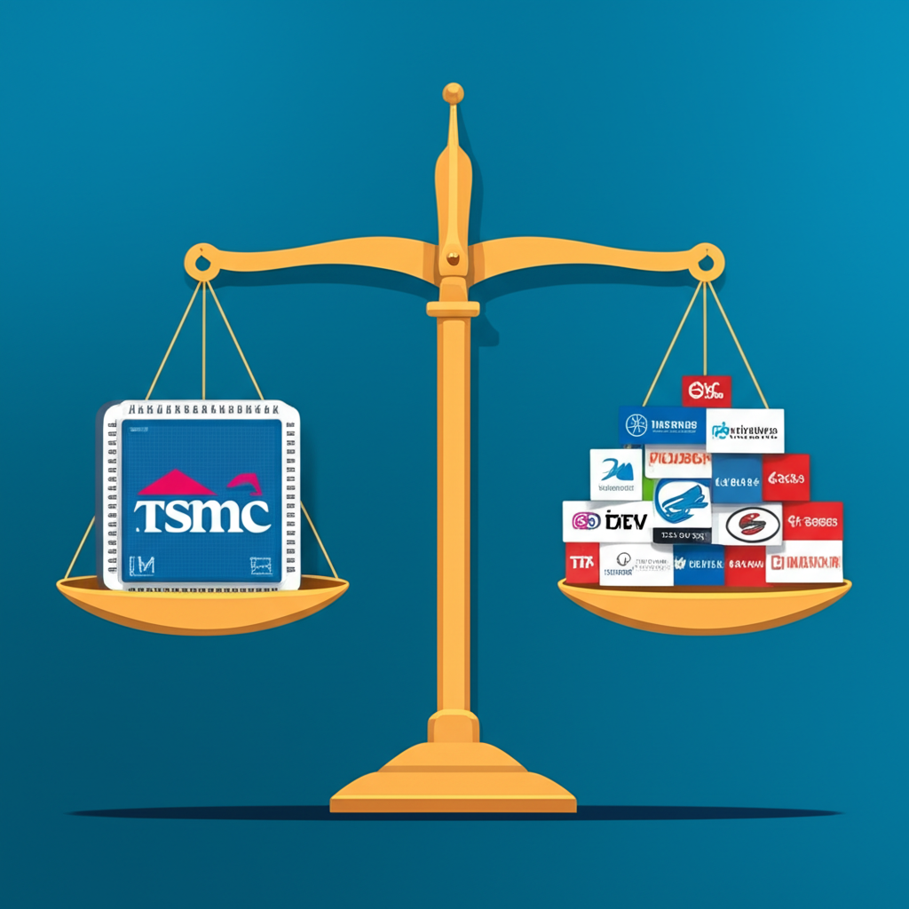 市值加權示意圖,台積電等大型公司影響指數