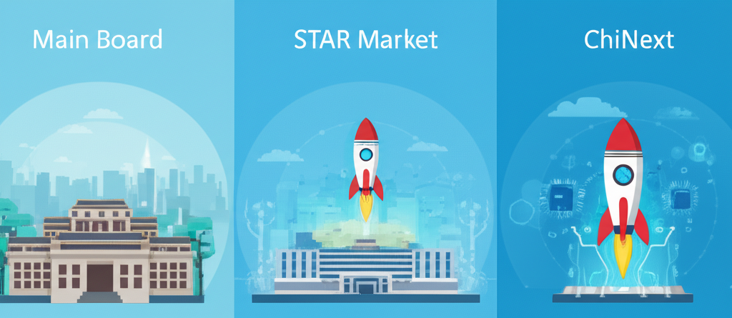 中國資本市場三大板塊比較插圖,主板、科創板與創業板