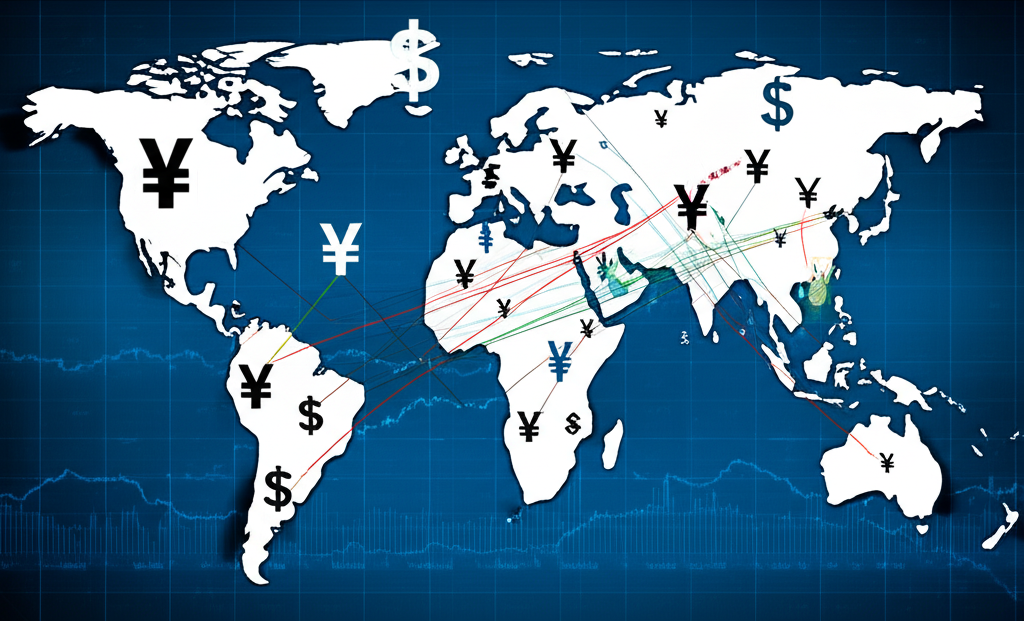 全球金融地圖顯示美元與日元交織對世界經濟的影響