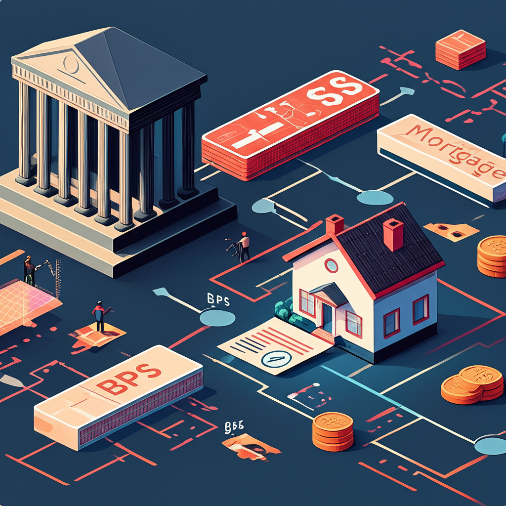 金融市場中基點單位影響中央銀行、債券和房貸的動態插圖