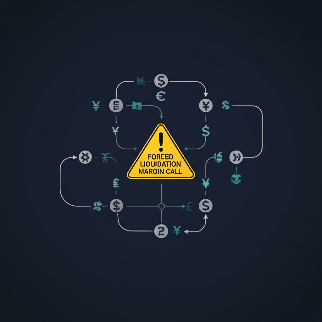 外匯槓桿資金流向與強制平倉警示的複雜流程圖