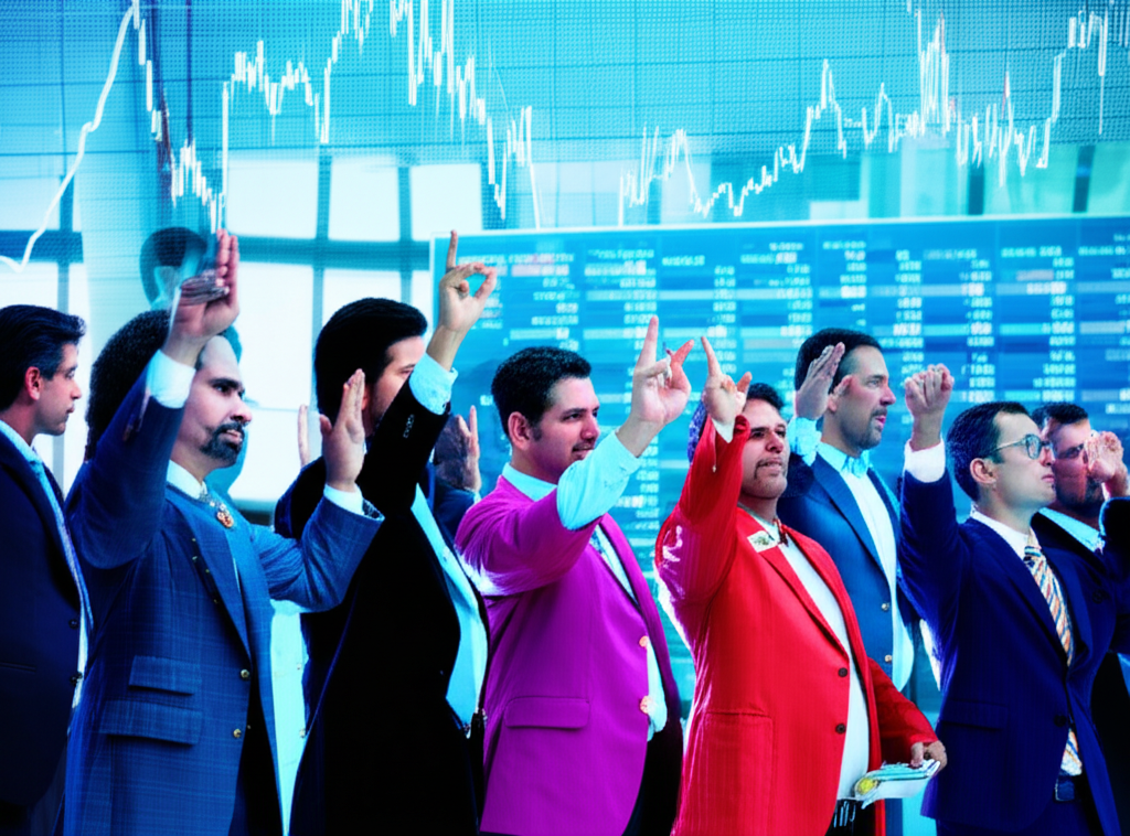 傳統交易大廳與現代電腦計算 Pivot Point 的對比圖