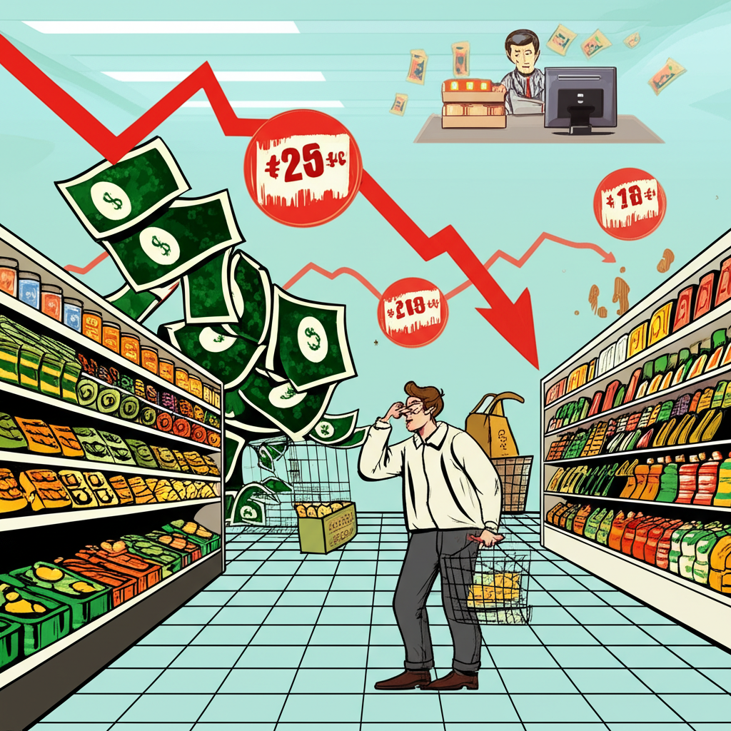 資金從股市流向利率圖表及消費者與企業壓力經濟插圖