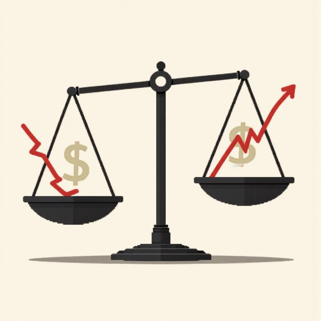 利率擺盪與債券價格負相關的鐘擺示意圖