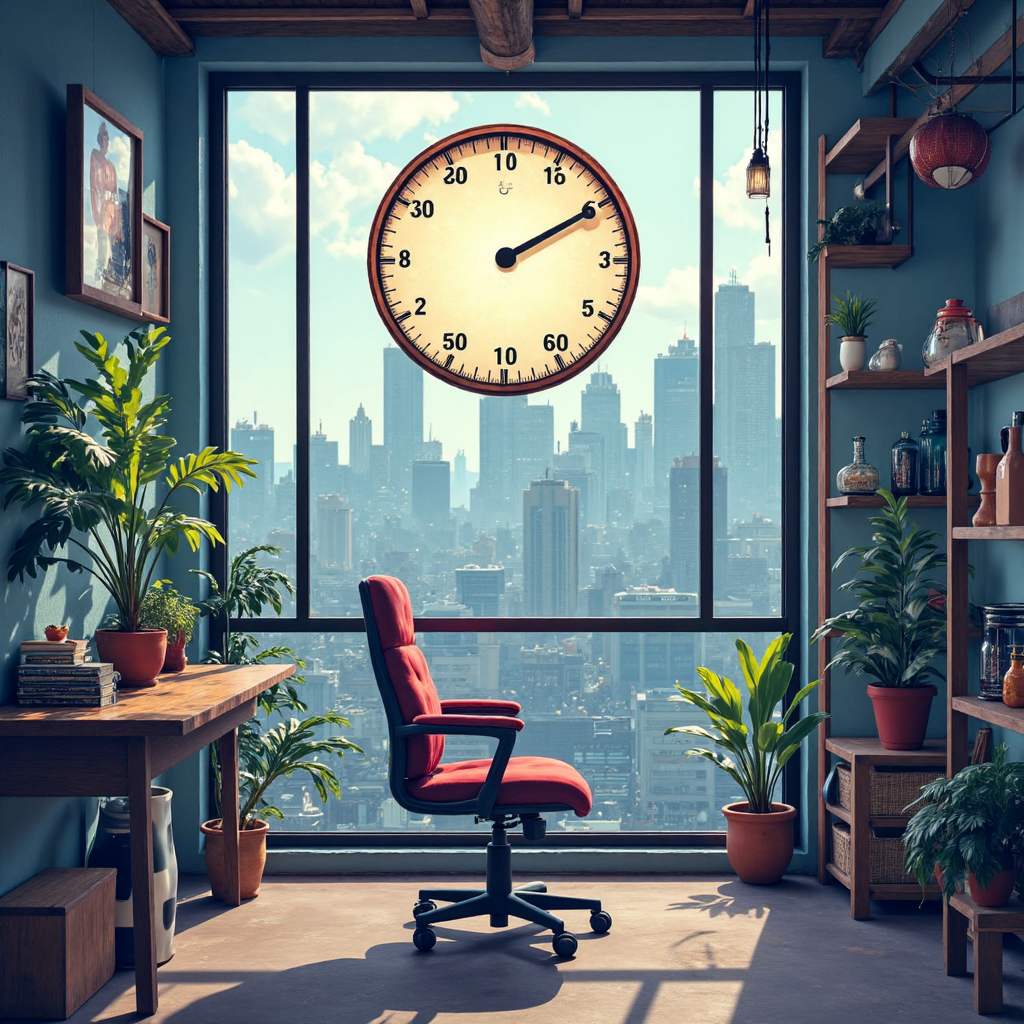 RSI 指標如天氣計顯示市場強弱波動,背景融入台灣股市元素,強調平衡交易控制