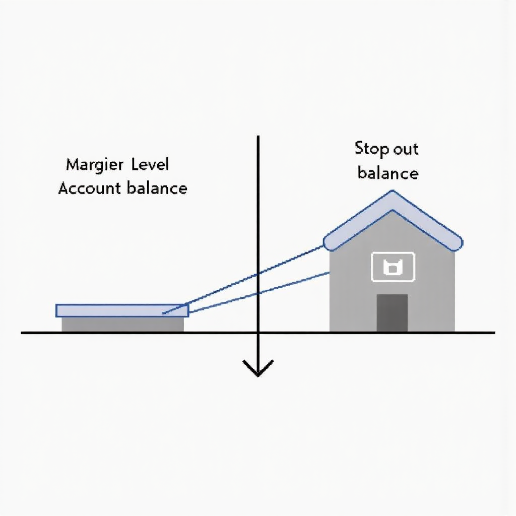 保證金水平、帳戶餘額與止損水平的財務交易關係圖表