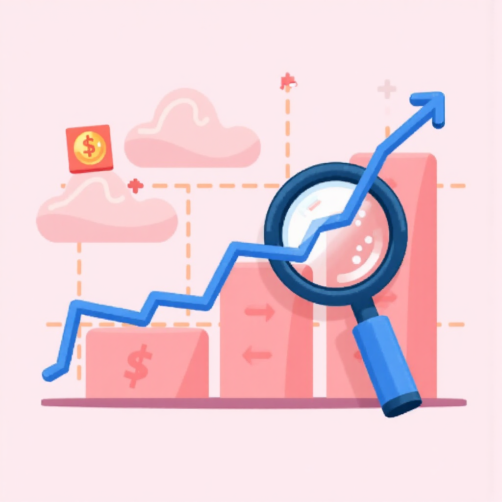 股票價格圖表趨勢分析，向上趨勢顯示潛力與向下警示需謹慎