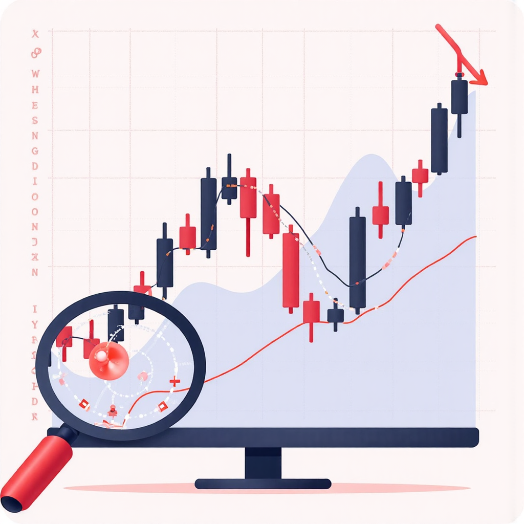 金融市場圖表上複雜振盪指標線在超買超賣區間移動的風格化像素藝術插圖